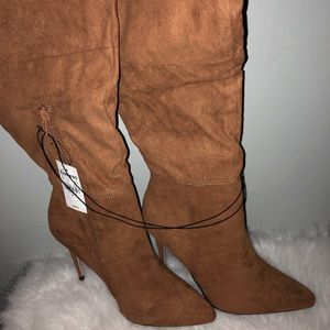 Express knee high heeled boots